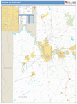 Spokane-Spokane Valley Metro Area Wall Map Basic Style